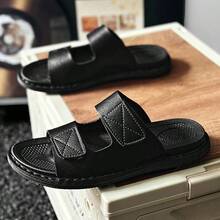 男士运动凉鞋、时尚拖鞋、户外凉鞋、手工凉鞋、平底防滑橡胶拖鞋、花园鞋、男士沙滩拖鞋、超级舒适耐穿的男士休闲拖鞋，适合日常、居家、户外、休闲、度假、海滩等场合，尺码 39-44 - 黑色 - 查看 8