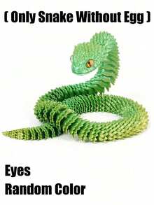 1/2/3/4/5/6pcs Movable Joint 3D Printed Snake Surprise Egg, Gecko, Home Office Decor, Suitable For Room Decoration Statue, Desktop Ornament, Stress Relief, Fingertip Toy, Party Gift, Halloween Gift, Christmas Stocking Filler, Christmas Gift - Multicolor - View 15