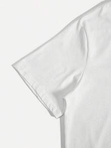 Camiseta Casual de Manga Corta con Cuello Redondo y Estampado de Mariposas, Ideal para el Verano, Simplifica las Opciones de Vestimenta Diaria - Blanco - Ver 5