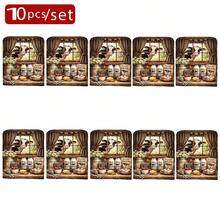 1件/4件/6件/10件装农场奶牛印花短绒椅套，可拆卸短绒材质椅套，椅背保护套，餐椅装饰套，四季皆宜，节日装饰椅套，适用于餐厅、客厅、家居座椅保护，带椅背保护，适用于餐厅、办公室、客厅、酒店和家居装饰 - 彩色 - 查看 13