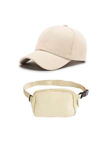 2件套定制A-Z字母棒球帽和斜挎包套装，女士款，可调节遮阳帽，轻便单肩包可装手机和零钱，休闲街头风，适合日常、户外、旅行、度假、海滩、节日等场合。 - 彩色 - 查看 10