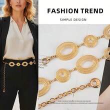 Thắt lưng nữ phong cách Bohemian cổ điển phương Tây với dây xích kim loại ren, thích hợp cho đi làm hàng ngày, các dịp thường nhật, tụ họp bạn bè, kỳ nghỉ, bữa tối, khiêu vũ, tiệc tùng, lễ hội âm nhạc. Cũng có thể dùng làm quà tặng cho bạn bè, gia đình, mẹ, bạn gái, nhân dịp sinh nhật, Ngày Valentine, Ngày của Mẹ. - Vàng - Xem 3