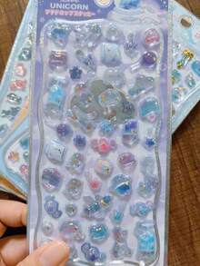 Pegatinas de cristal con burbujas del mundo submarino 3D, pegatinas de botellas a la deriva con relieve de lámina, decoraciones lindas DIY para cuadernos, álbumes de fotos y fundas de teléfono - Multicolor - Ver 10