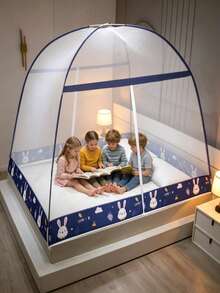 Cartoon Pattern Children's Mosquito Net, Summer Mosquito Repellent Essential, Suitable For Indoor Reading And Playing, Comfortable Breathable Material, Fits Most Bed Types - Cartoon Mosquito Net - View 4