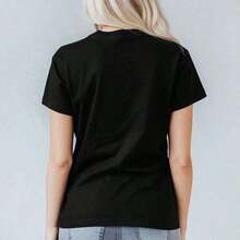 Epic Face Vampire Y2K Goth Emo Scene Tap T-Shirt, Relaxed, Soft, Casual, Short Sleeve, Summer Clothing For Women - 黑色 - 查看 5
