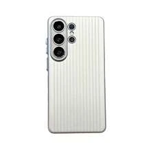 适用于三星 S26 Ultra S25 Ultra S24 Ultra S23 Ultra S26 S26 Plus S25 S24 S23 的瓦楞金属漆纹理旅行收纳包设计 PC 硬壳金属按键设计手机壳 - 鈦黑色 - 查看 11