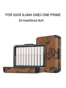 1pc IQOS ILUMA ONE PRIME Series 20-Stick Holder & Protective Case, PC+PU Hard Shell Soft Leather Dual Protection, Comfortable Grip, Anti-Crush Anti-Moisture, Portable, Fashionable Cartoon Pattern, Suitable For Business People, Men And Women, Travel Essential Accessory, Luxury Experience - BOX/Brown Bear - View 10