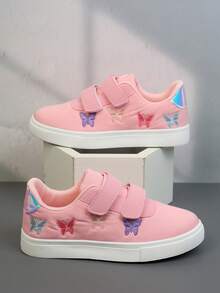 1 Pair Lace-Up Design Breathable Comfortable Canvas Shoes Suitable For Girls Back To School, Suitable For Spring And Autumn - Pink - View 3