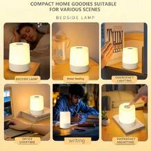 Touch Bedside Lamp, Dimmable Desk Lamp, 3-Color Warm White LED Light, USB Plug-In/Rechargeable, Portable Touch Night Light, Mini Night Light, Valentine's Day Gift, Suitable For Bedroom, Living Room And Office Desk Decoration - Multicolor - View 11