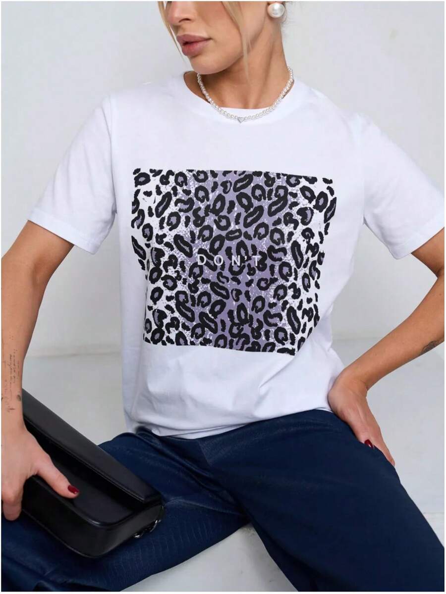 directa transfronteriza del fabricante: Camiseta holgada de manga corta, 200G, de algodón puro estampado, con cuello redondo, disponible para  al por mayor. - Negro - Ver 1