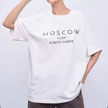 Tops vintage de algodón puro de estilo europeo y americano, diseño de nicho para uso diario, mangas cortas estilo americano con estampado de letras de alta calidad para el verano. - Negro - Ver 3