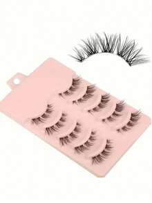 5 pares de pestañas postizas de estilo anime tipo mango para principiantes, de rayas completas | Efecto de maquillaje natural para ojos de dibujos animados + extensión de la esquina exterior - Ver 8