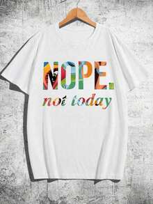 Camiseta de manga corta con cuello redondo para hombre, diseño creativo con estampado, diseño sencillo, proceso de tejido, suave y cómoda, adecuada para uso en el campus, reuniones y fiestas, uso diario, una buena elección para familiares y amigos. - Amarillo - Ver 2