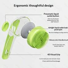 2-In-1 Yellow & Green Pet Grooming Brush, Easy Lather For Cats And Dogs Bathing - Yellow - View 2