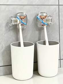 Cute Chihuahua Holding Blue Toothbrush Pattern Portable Toothbrush Holder Set, Includes Toothbrush Cover, Travel Toothbrush Case, Toothbrush Head Protector, Toothbrush Holder, Dust-Proof Toothbrush Protector, Suitable For Home And Travel Use, Travel Toothbrush Holder, Keeps Your Toothbrush Clean And Maintains Oral Health - A - View 6