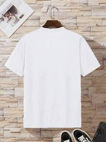 Men's T-Shirt With Alien Print - White - View 3