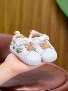 Giày thể thao đế mềm dáng casual cho bé 0-1 tuổi, họa tiết ong thời trang, khóa dán phối màu tương phản, thích hợp mang trong nhà và ngoài trời, mùa xuân và mùa thu. - Màu be - Xem 3