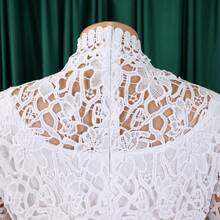 New Women's Jumpsuit European American Style Hollow Lace Short Sleeve High Waist Lace-Up Wide Leg Sexy - 白色 - 查看 5