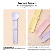 5 Peças/Conjunto Espátula Apertadora de Ração Multicolorida para Gatos, Colher de Alimentação para Animais de Estimação, Distribuidor de Pasta para Gatos, Ferramenta de Alimentação de Petisco para Filhotes, Suprimentos para Gatos - Pequena capacidade - Visão 5