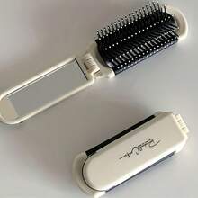 1pc/2pcs Portable Folding Mini Air Cushion Comb With Mirror, Plastic Bristle, ABS Handle, Suitable For Normal Hair Type - View 2