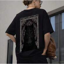 Camiseta de manga corta 100% algodón, nuevo estilo de otoño, moda europea y americana, marca versátil y moderna, estampado elegante, adecuada para uso urbano. - Blanco - Ver 5