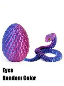 1/2/3/4/5/6pcs Movable Joint 3D Printed Snake Surprise Egg, Gecko, Home Office Decor, Suitable For Room Decoration Statue, Desktop Ornament, Stress Relief, Fingertip Toy, Party Gift, Halloween Gift, Christmas Stocking Filler, Christmas Gift - Multicolor - View 16