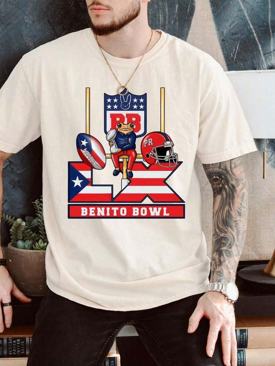 Camiseta Benito Bowl 2026, Camiseta de Fútbol Americano, Camiseta de Conejo para Día de Partido Malo, Camiseta de Fanático del  Puerto Rico |   Diseño exquisito |   Suelto y cómodo |   Fácil de combinar | - Blanco 3 - Ver 1