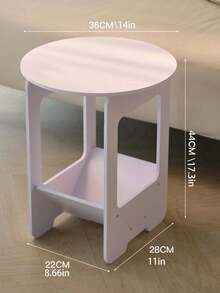 1pc Bedside Table, Modern Minimalist Style Portable Round Table, Black & White Dual-Color Furniture Round Table, European Style Balcony Square Table, Coffee Table, Nightstand - Multicolor - View 3