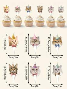 1 Set Cat Pet Birthday Banner, Pink Floral Garland Happy Birthday Bow Bunting Letter, Suitable For Cat 1st Birthday, Baby Shower Party, Home Scene Decoration - Cat Style - View 9