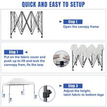 Waywe 10x15 Pop Up Canopy Tent - Instant Outdoor Canopy Easy Setup Gazebo, Waterproof & UV Protection, Large Adjustable Height Instant Sun Shelter Tents For Patio Backyard Market Party Events, White - 10*15FT - View 2