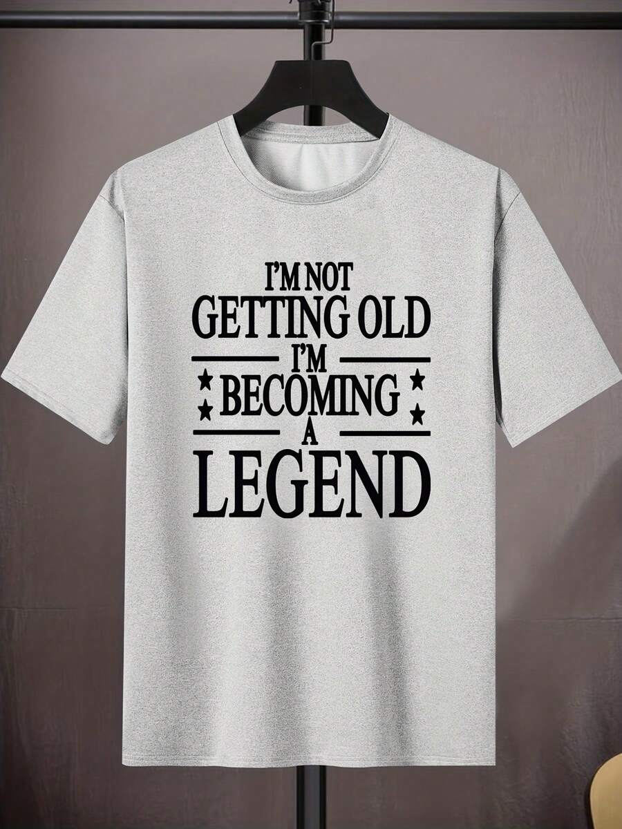 Camiseta de manga corta con cuello redondo, elástica y casual de verano para hombre, talla grande - Blanco - Ver 1