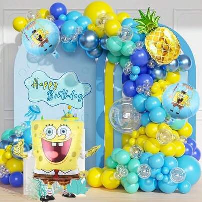SpongeBob SquarePants Ballon Set Birthday Decorative Cartoon Aluminum Foil Balloon Birthday Party Decor Supplies 3D Ball Foil Balloons