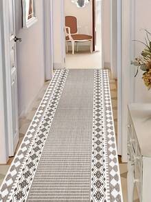 1pc Long Hallway Runner Rug, Walkable Carpet, Washable And Foldable, Polyester Material, Nordic Style Long Floor Mat, Suitable For Hallway, Entryway, Kitchen, Laundry Room, Bedroom Bedside, Farmhouse, Living Room, Patio, Shoe Changing Area, Balcony, Entrance, Leisure Area And More Multi-Area Use, Home Decor Room Decoration - 1PC - View 12
