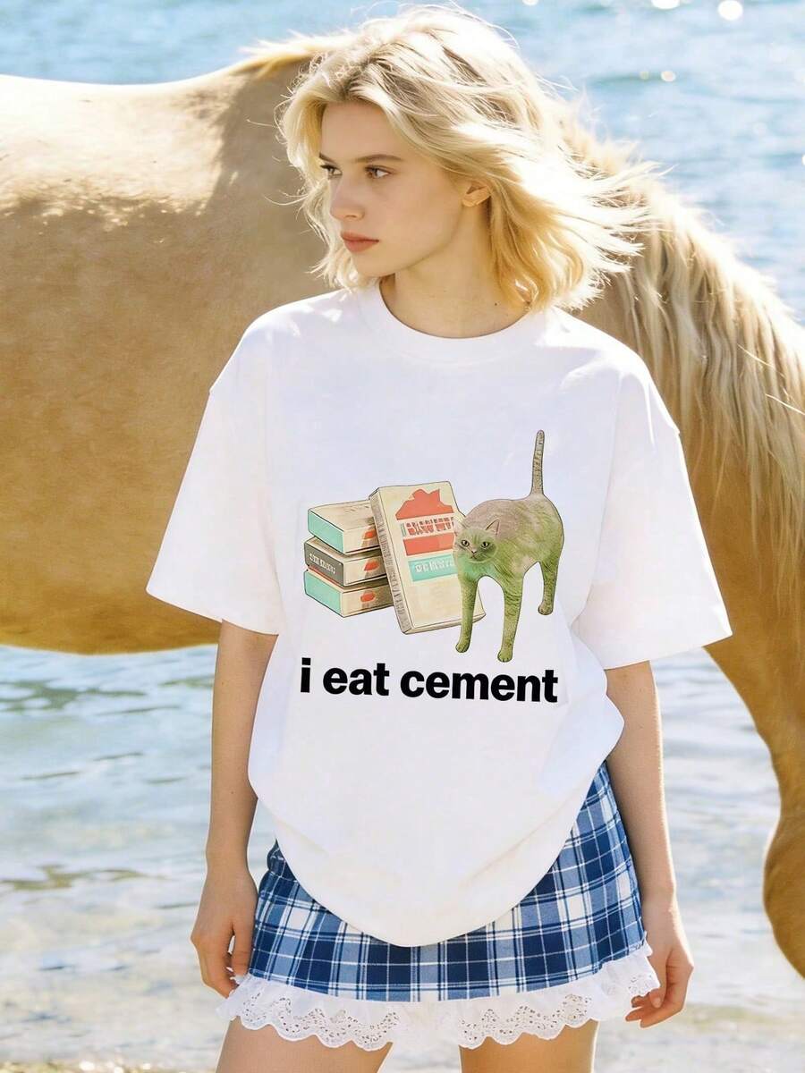Camiseta de manga corta con cuello redondo suave y casual de verano para mujer, tops para salir, algodón, vintage, estilo callejero europeo y americano, casual deportivo, estilo unisex, estilo casual urbano, tops bonitos, Gen Z, curvas, ropa Y2K, camisetas divertidas, tops para damas, conjuntos de vacaciones para mujer, top lindo, camiseta gráfica, conjuntos de primavera, camisetas holgadas, ropa de calle retro, estilo de los 90, estilo de los 2000, subcultura, top negro, tops blancos, atuendo de fiesta de los 90. - Blanco - Ver 1