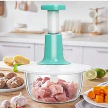 Máy xay thực phẩm thủ công quay tay, dung tích 50,72 oz (khoảng 227 ml), chất liệu thép không gỉ, có thể xay rau củ, nghiền tỏi, băm thịt, dễ vệ sinh, phù hợp cho gia đình. - Nhiều màu - Xem 4