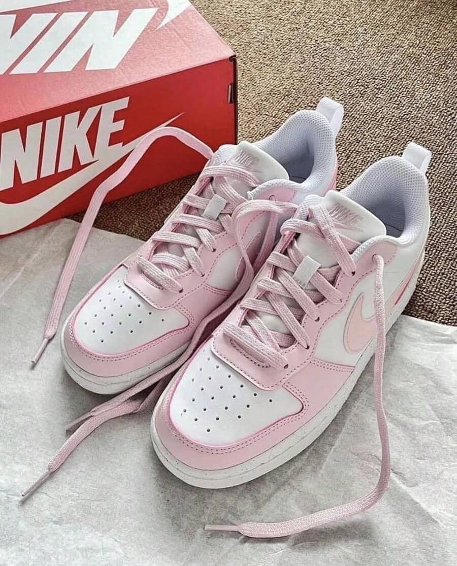 Nike Court Borough Low Recraft Big Kids/Women's Casual Shoes DV5456-123 | Everyday Versatile, Comfortable Fit - 櫻花粉 - 查看 1