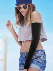 3 Pairs/1 Pair Women's Sports Compression Arm Sleeves, UV Protection Sun Protection Arm Sleeves For Teenagers And Campus Sports - There Is a Sign - View 8