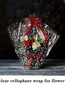 1 Roll Transparent Glass Paper With White Polka Dot Pattern, Extra Wide And Thick Transparent Gift Wrapping Film, Suitable For Snacks, Gifts, Fresh Flowers, Holidays And Valentine's Day Packaging, Gift Basket Wrapping Paper Film, Applicable For Baskets, Bouquets, Gifts, Handicrafts And Holiday Celebrations - Multicolor - View 6