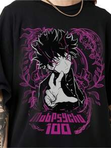 Unisex, Camiseta de anime, Camiseta de manga corta de corte regular para uso casual, Cómoda para todas las estaciones, Camiseta de anime, Sudadera de anime, Camiseta unisex, Camiseta con gráficos de manga, Regalo de anime para otakus, Ropa de anime, Regalo para fans de anime, Ropa cómoda, Diseño divertido, Transpirable, Un excelente regalo para entusiastas del anime, Regalos para fiestas, Regalos navideños. - Negro - Ver 7