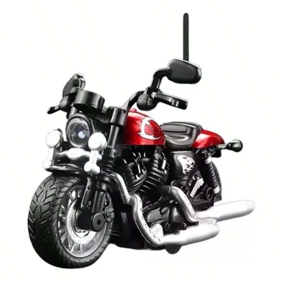 Miniature Diecast Motorcycle Toy For Children And Collectors With Sound, Light, And Friction - Fogo Vermelho - View 1
