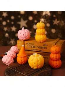 Khuôn silicon làm nến hình bí ngô và ma Halloween, khuôn xếp chồng sáp thơm hình bí ngô, quà tặng. - bóng ma - Xem 2