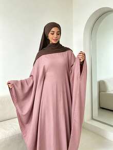 1 chiếc áo Abaya Hồi giáo màu trơn, mềm mại, thanh lịch và trang nhã, ôm eo, nhẹ nhàng và tiện lợi cho các hoạt động hàng ngày. - Nhiều màu - Xem 8