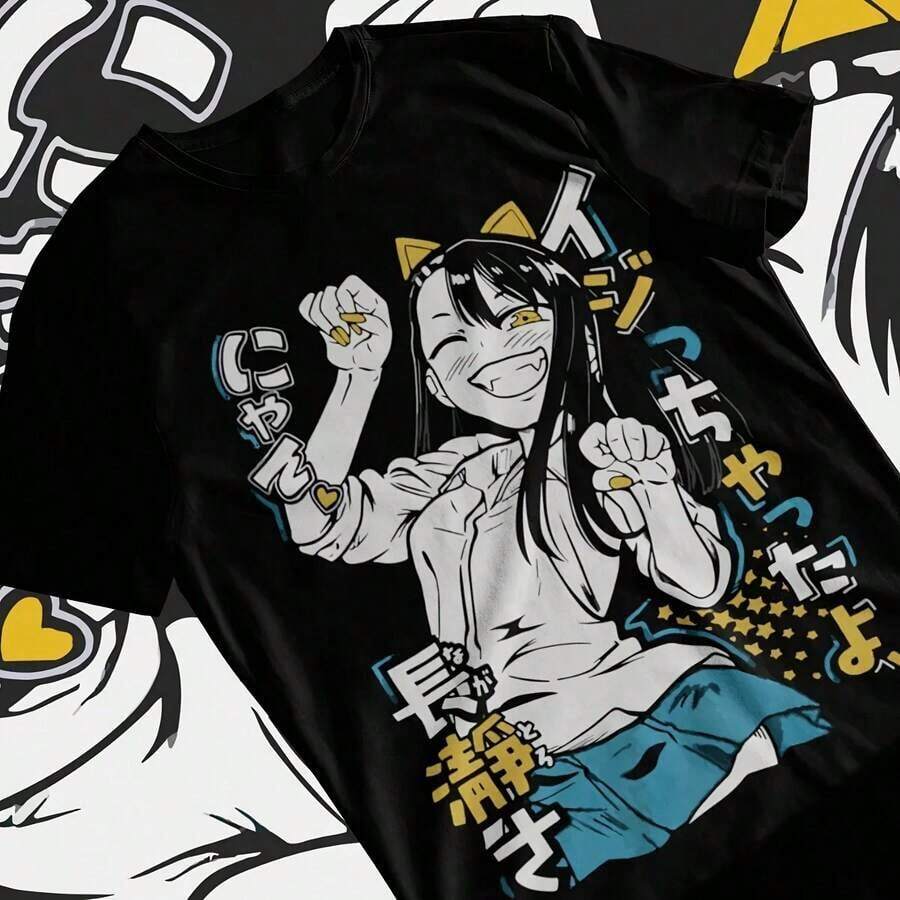 Camiseta Nagatoro-san, Ecchi, Divertida, , Japonesa, Kawaii, Anime, Suave - Negro - Ver 1
