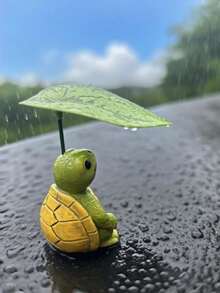 Cute Resin Turtle & Tree Figurine, Suitable For Hand Painting, Decorative Piece For Garden, Living Room, Planter And Outdoor Spaces - A - View 4