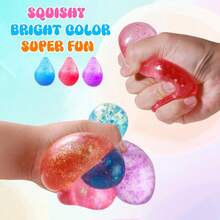 1pc Shiny Crystal Soft Squeeze Stress Ball Toy, Soft Squishy Toy, Suitable For Children, Teenagers, Adults, Autism, Anxiety Relief, Classroom Prizes, Party Favors, Filler Gifts, Carnival Gifts, Birthday Party Gifts - Multicolor - View 6