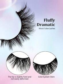 7 Pairs Natural D Curl Russian Mink Faux Eyelashes, Synthetic 3D Mink Fur False Lashes, Cat Eye Style Delicate Eyelash Strips, Eye-Enhancing Effect, Natural Look False Lashes - Cat Eye Lashes - View 3