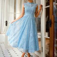 Women Midi Dresses - 杏色 - 查看 7