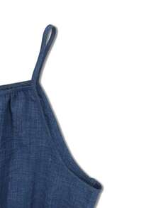 Pantalones tipo mono holgado de moda para mujer de talla grande - Azul - Ver 4