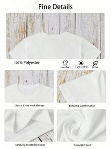 1 pieza de camiseta de verano para mujer con estampado gráfico de gato en el espacio, cuello redondo, manga corta, sencilla, casual, para uso diario, camiseta divertida de gato, camiseta vintage con gráfico estético, tops para mujer, ropa de verano para damas, color blanco, 180g, 100% algodón. - Blanco - Ver 2