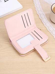 1pc New Letter Zipper Snap Wallet, Multi-Functional Zipper Wallet, Large Capacity Multi-Card Wallet, Credit Card Holder, Women's Fresh Solid Color Wallet, Coin Purse, Mini Medium Clutch, Fashion Minimalist Unisex Cute Foldable Wallet, Small Compact Wallet For Men - Multicolor - View 4